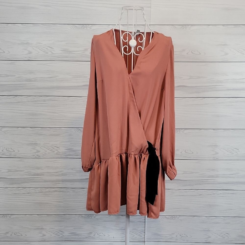 Asos Design Blouson Mini Shirt Dress - Dusty Pink Womens Size 6